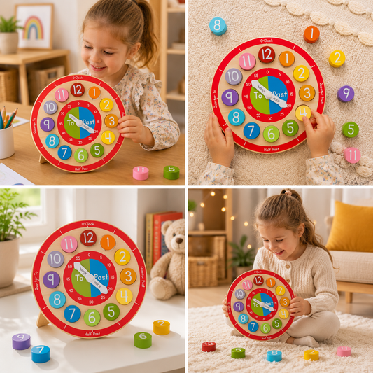 Wooden Shape Sorting Clock