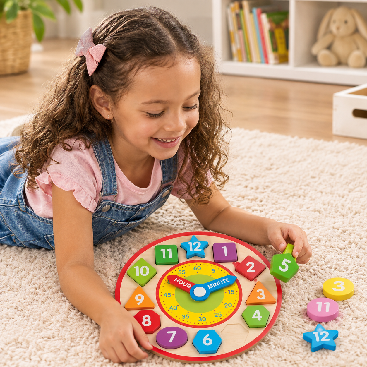 Wooden Shape Sorting Clock