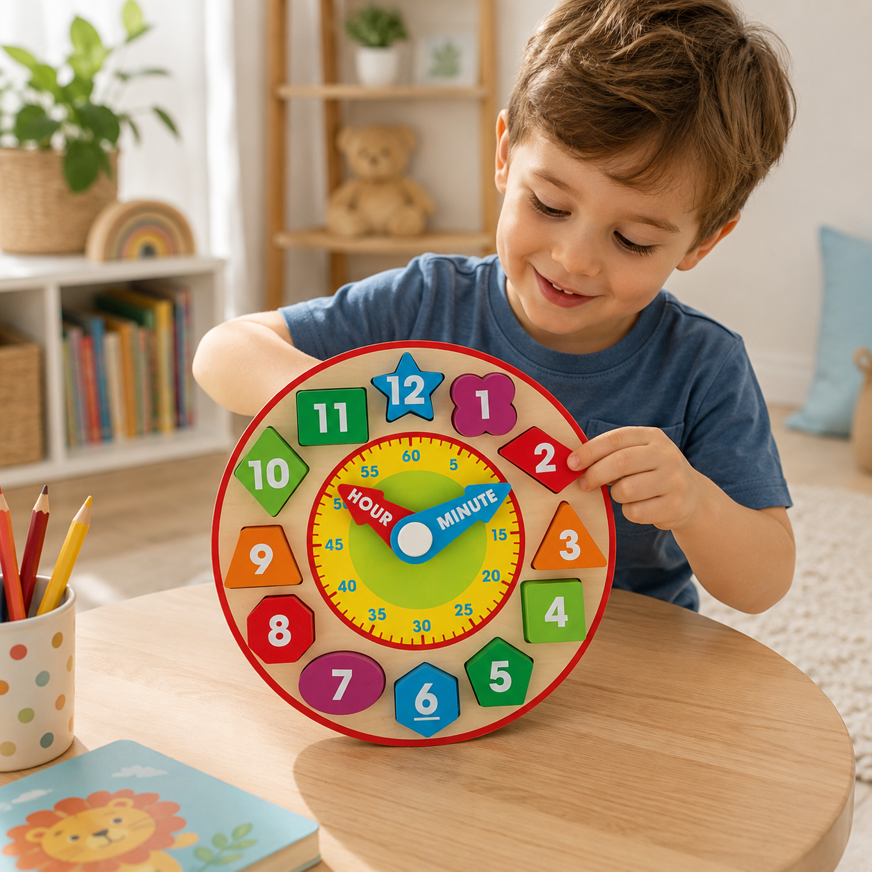 Wooden Shape Sorting Clock